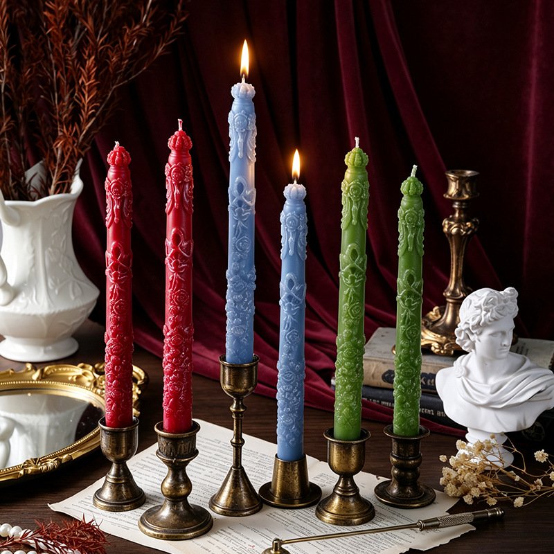 Custom Baroque Relief Taper Candles