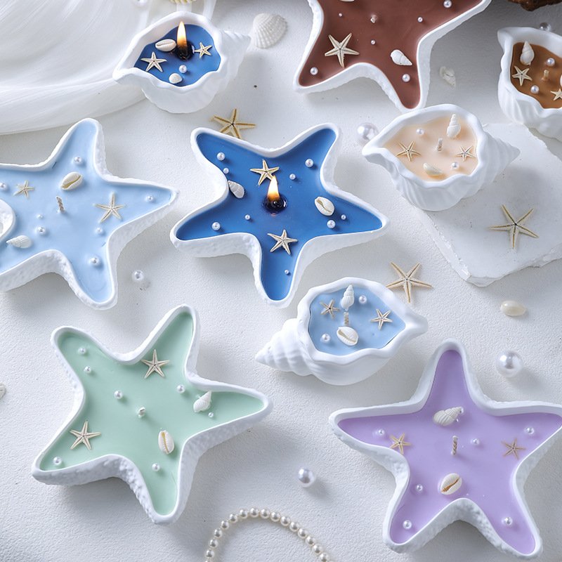 Custom Seashell Starfish Scented Candle