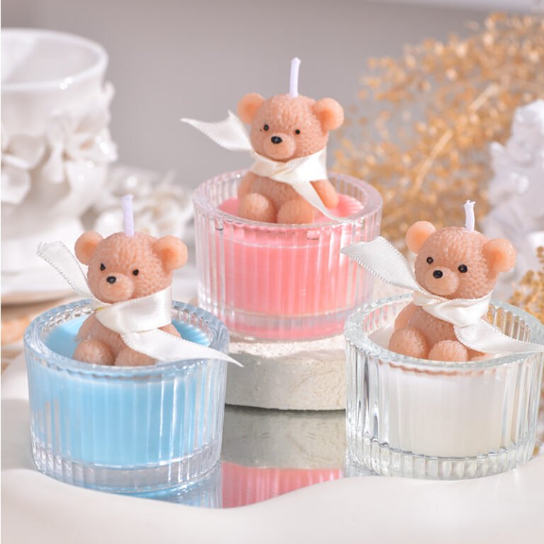 Custom Glass Jar Bear Scented Candle