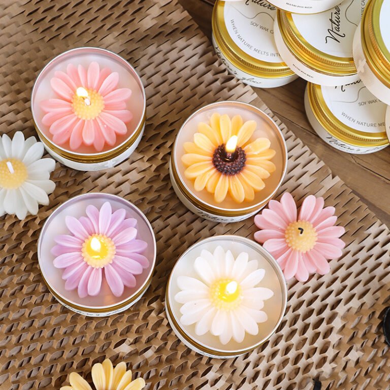 Custom Chamomile Daisy Tin Scented Candle