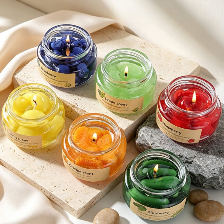 Custom Glass Jar Realistic Fruit Preserve Fruit Scented Candle