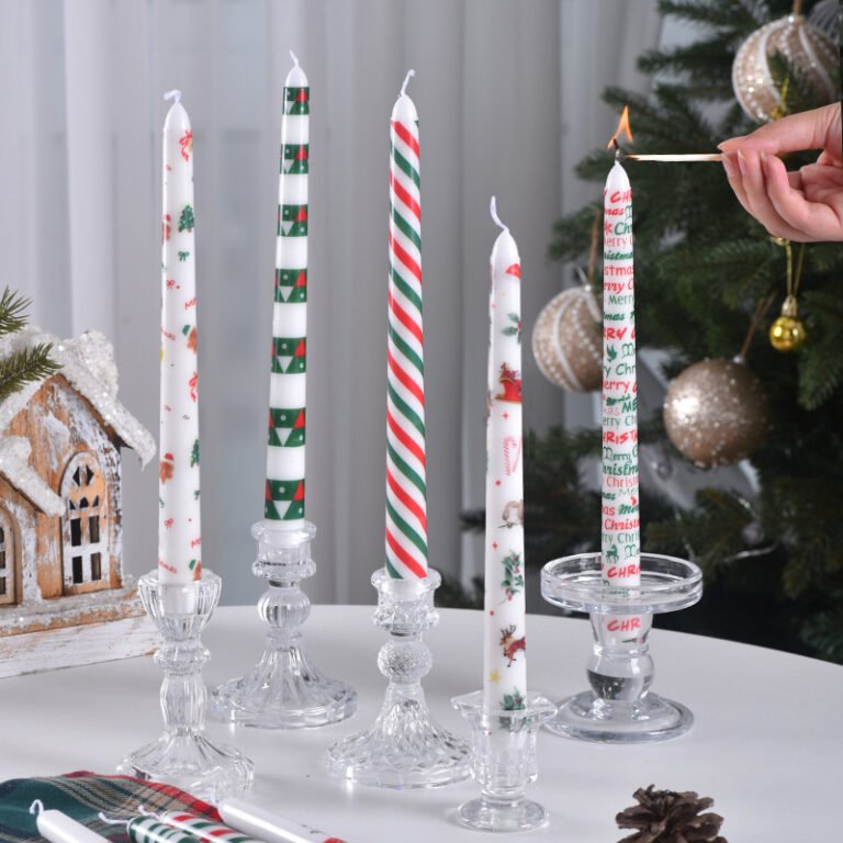 Custom 25 cm Christmas Printed Taper Candles