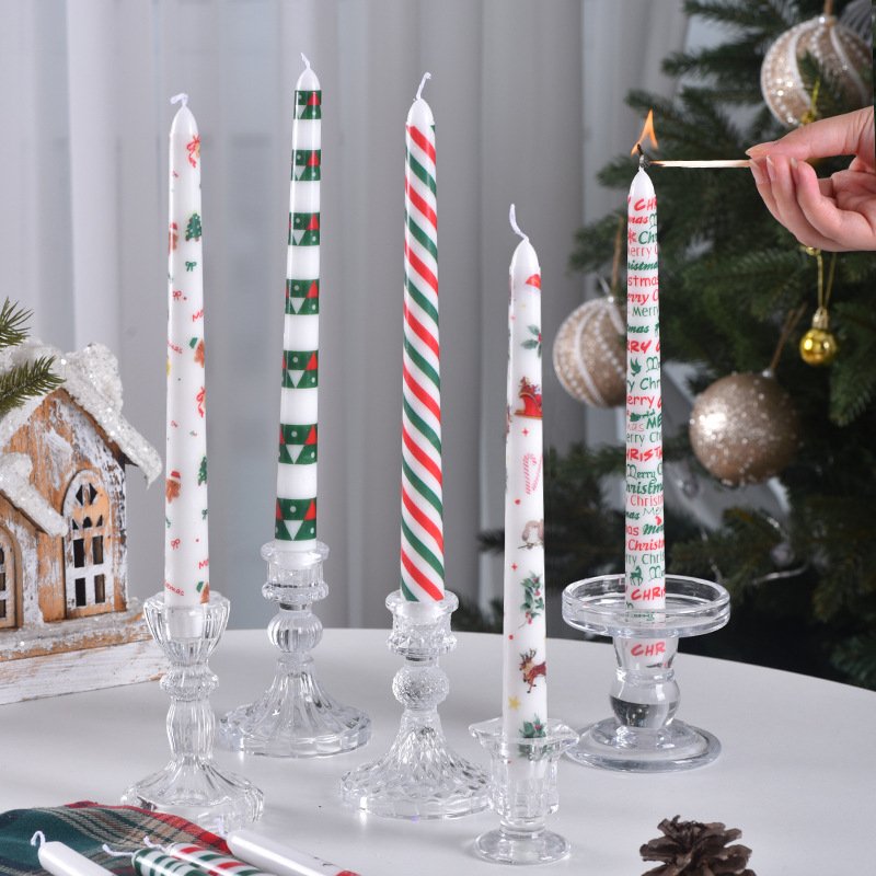 Custom 25 cm Christmas Printed Taper Candles