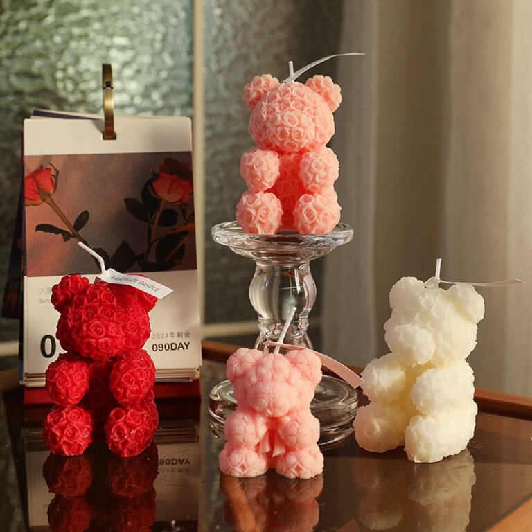 Custom Valentine’s Day Rose Bear Rose Scented Candle