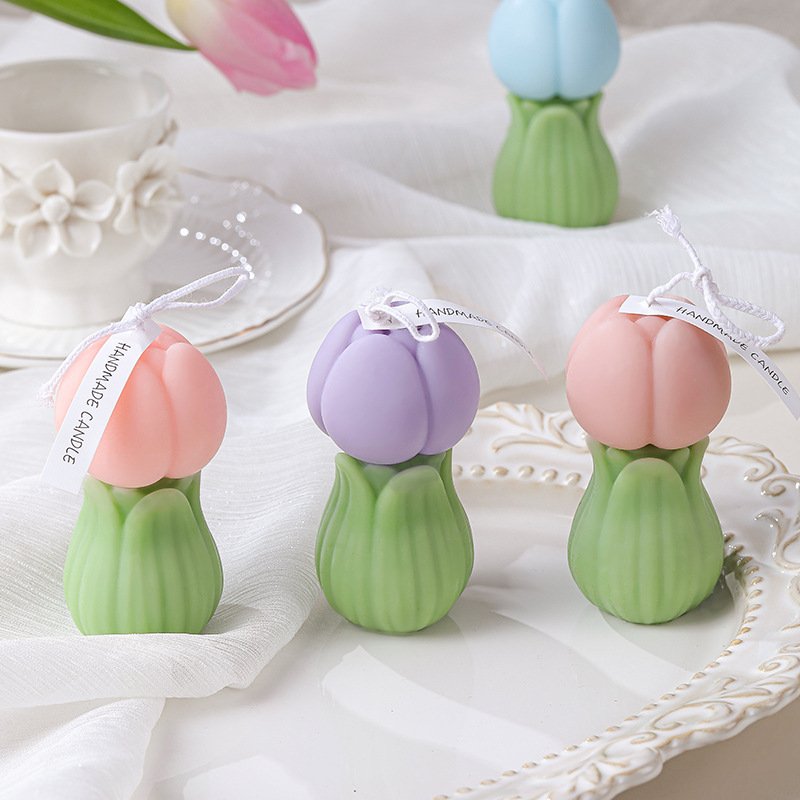 Custom Tulip Floral Floral Scented Candle