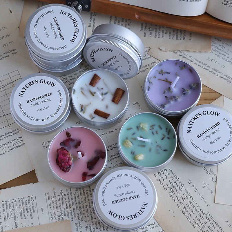 Custom Dried Flower Tin Scented Candle