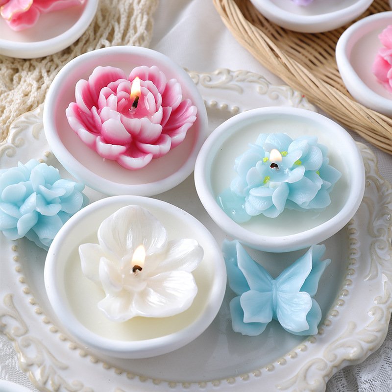 Custom Plaster Floral Scented Candle