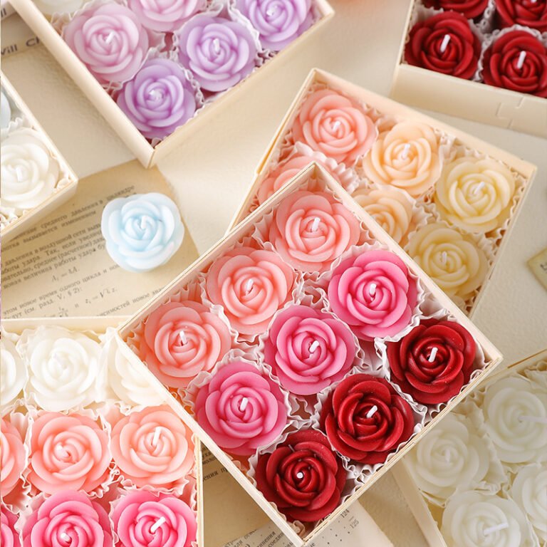 Custom Valentine’s Day Gradient Peony Rose Floral Scented Candle