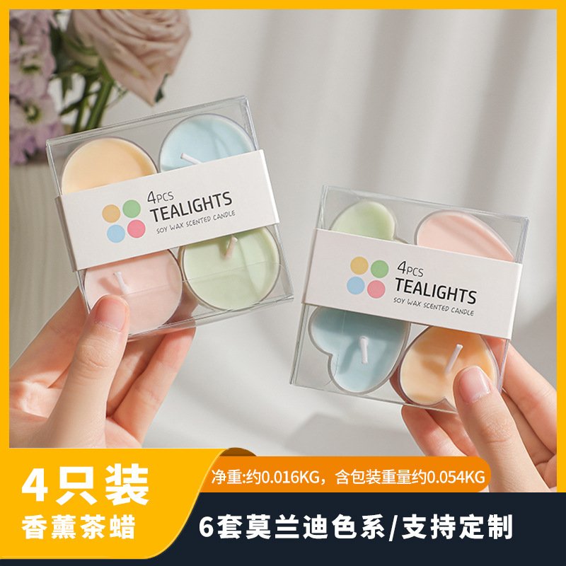 Custom Heart Macaron Color Mini Tealight Candles