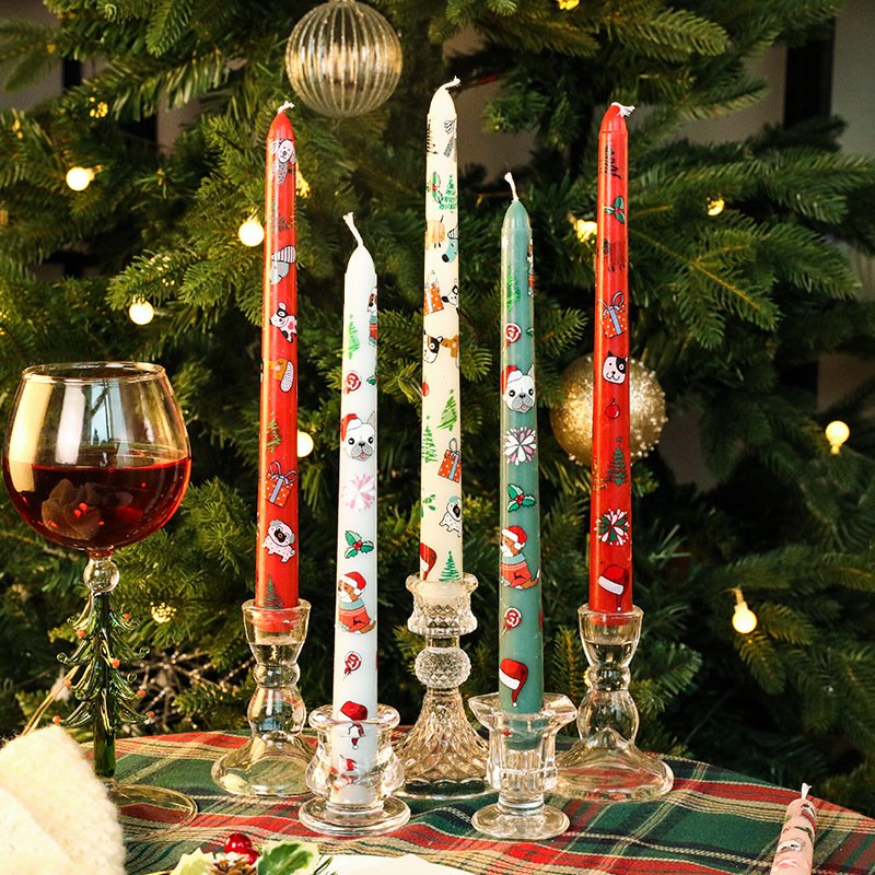 Custom Christmas Taper Candles