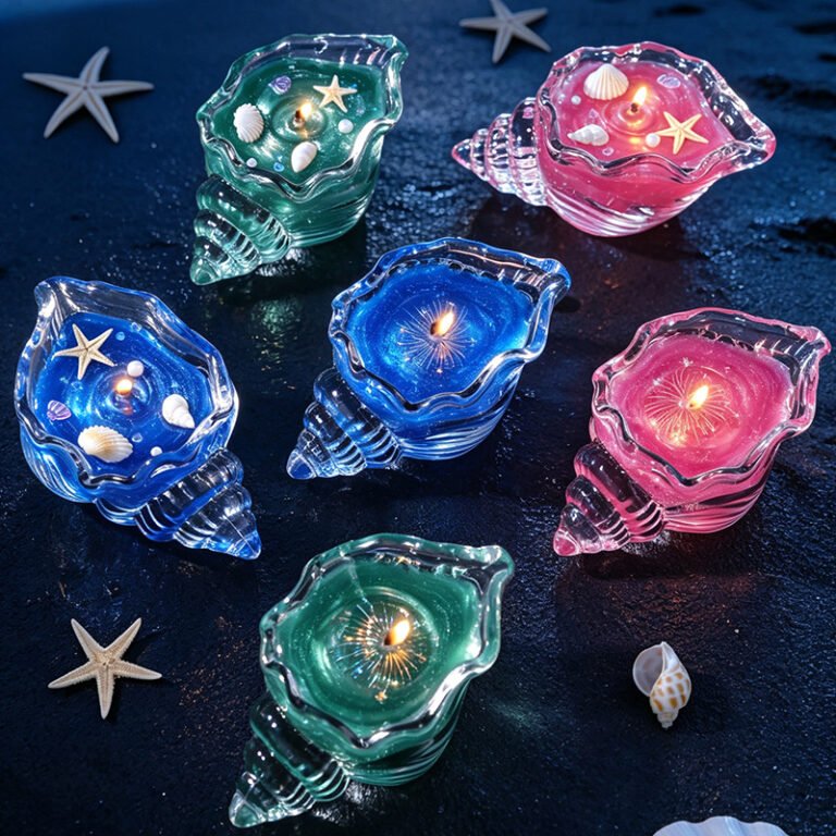 Custom Glass Jar Seashell Shell Scented Candle