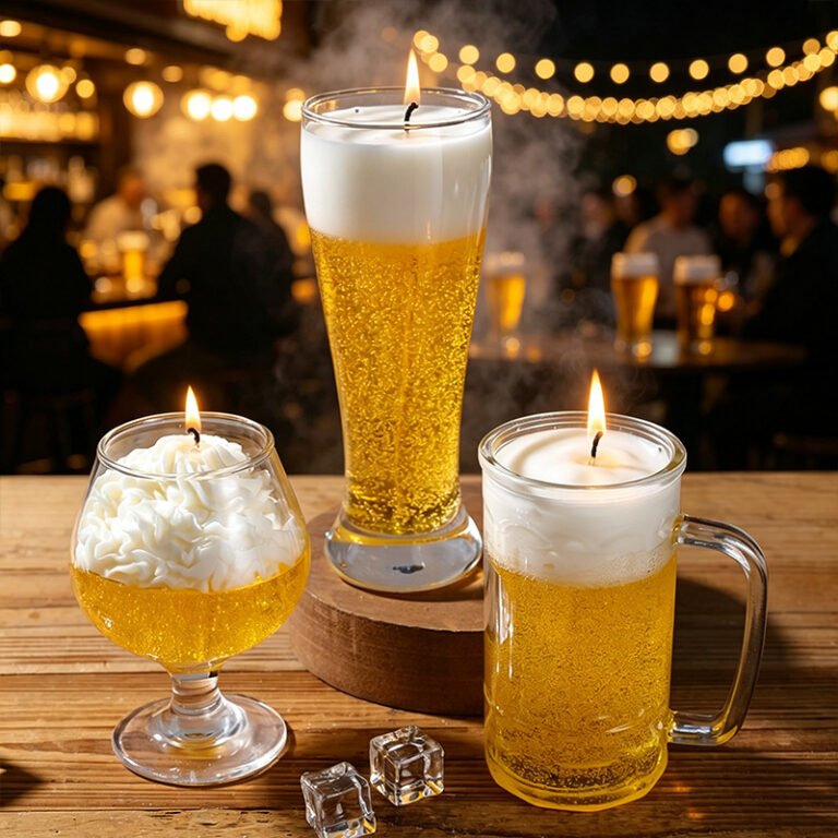 Custom Glass Jar Realistic Beer Scented Candle