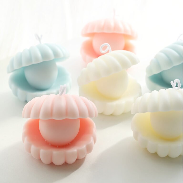 Custom Pearl Seashell Shell Scented Candle – Design 3