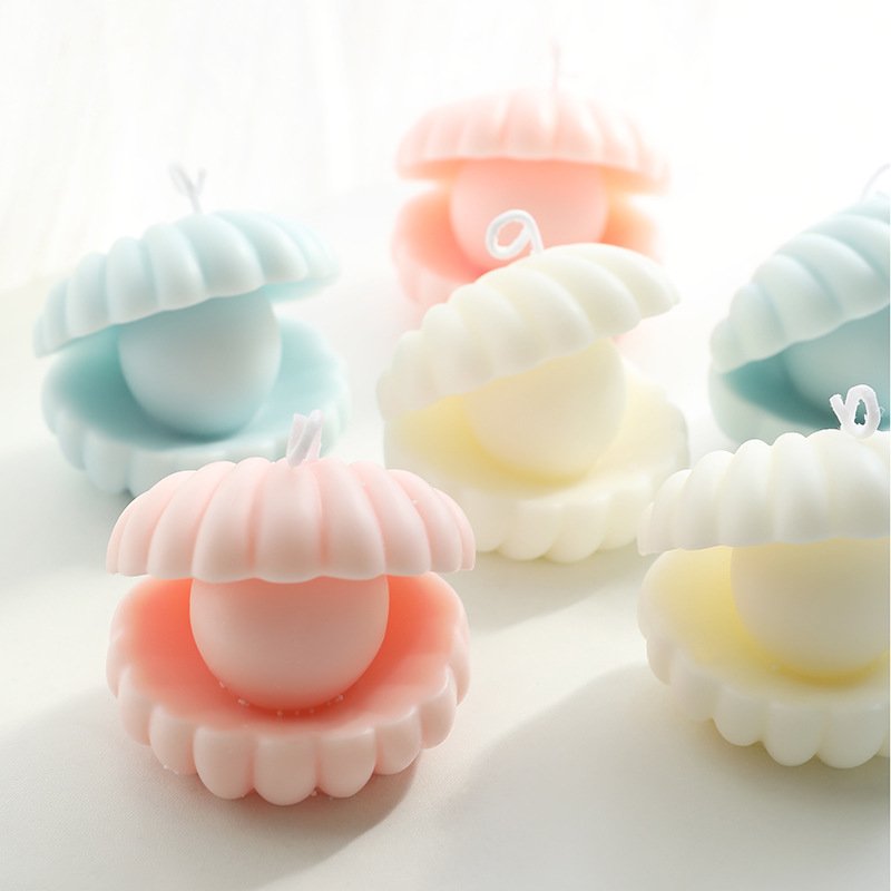 Custom Pearl Seashell Shell Scented Candle – Design 3