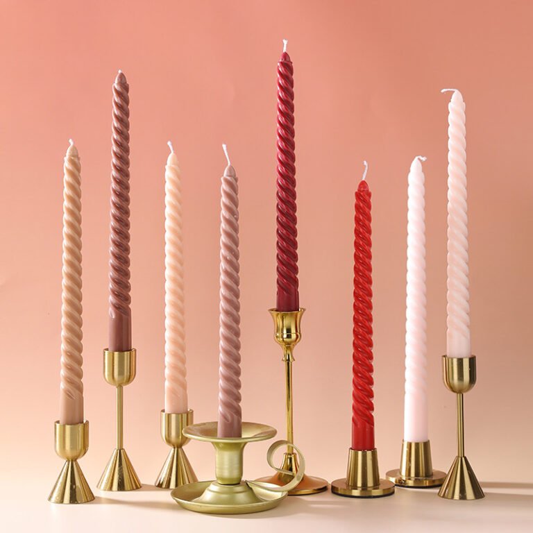 Custom 25 cm Ribbed Unscented Taper Candles
