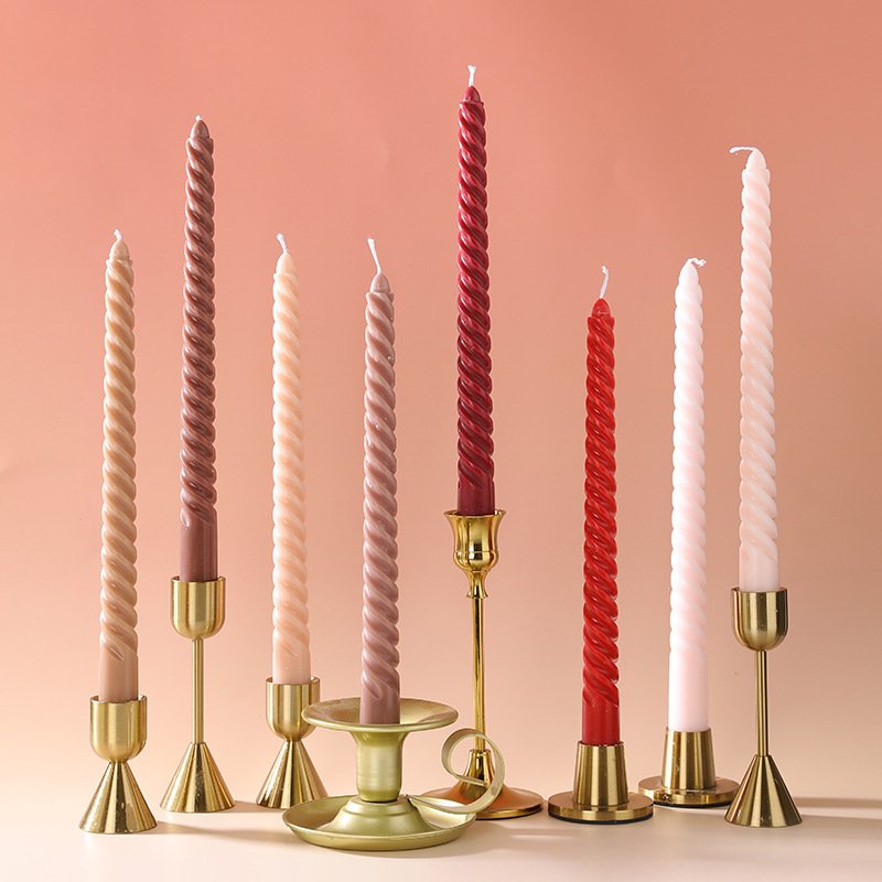 Custom 25 cm Ribbed Unscented Taper Candles