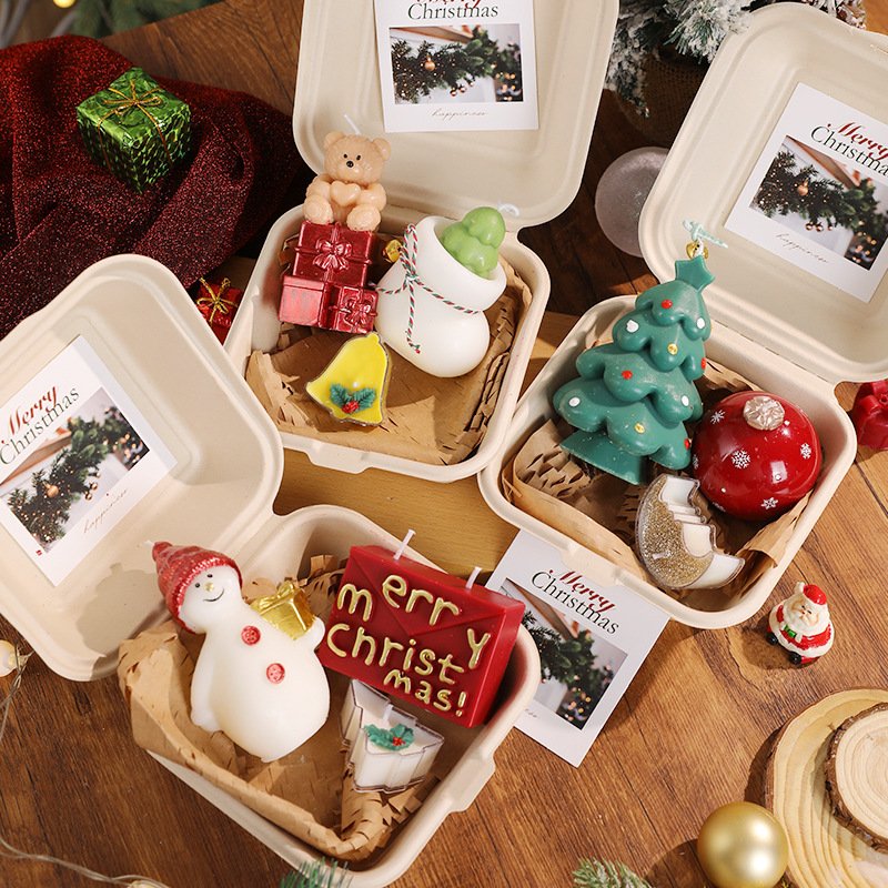 Custom Hand-Painted Gift Set Christmas Tree Scented Candle