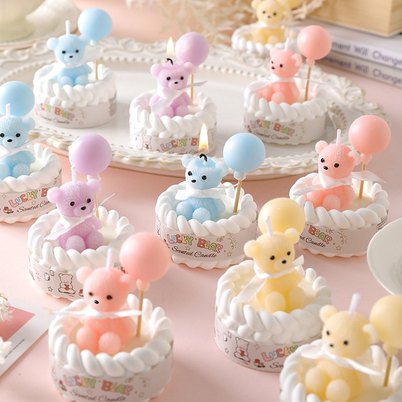 Custom Plaster Bear Cake Scented Candle