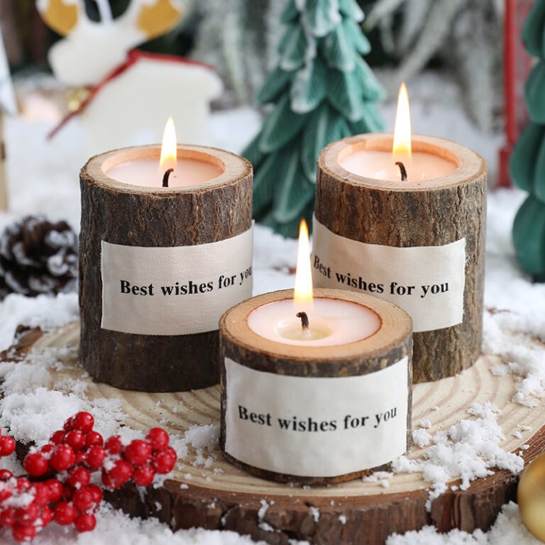 Custom Vintage Wooden Vessel Decorative Scented Candle
