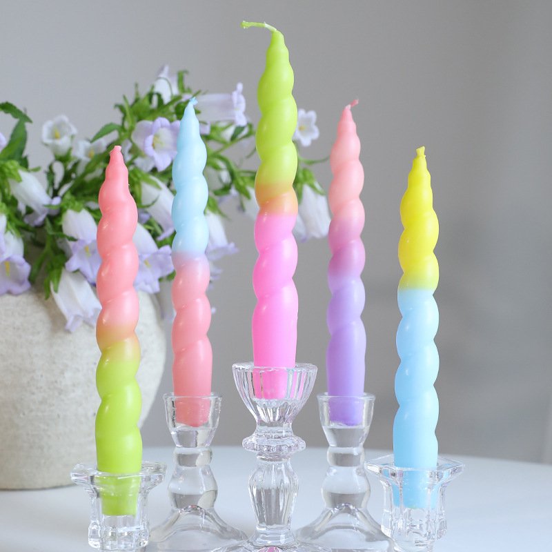 Custom Spiral Unscented Taper Candles