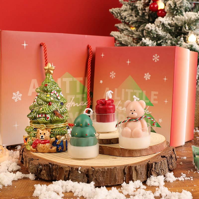 Custom Gift Set Christmas Tree Bear Scented Candle