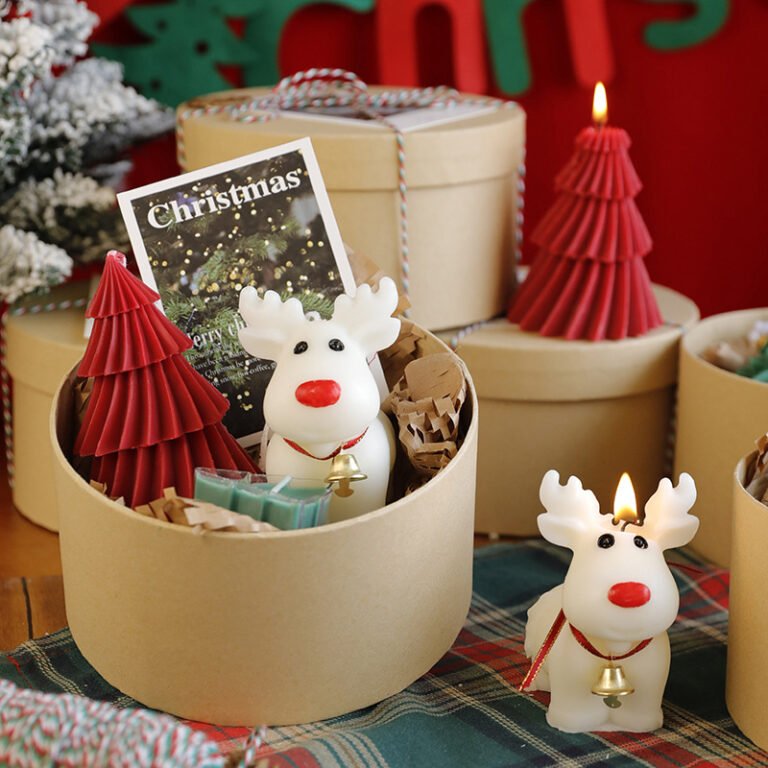 Custom Gift Set Christmas Tree Reindeer Scented Candle – Design 2