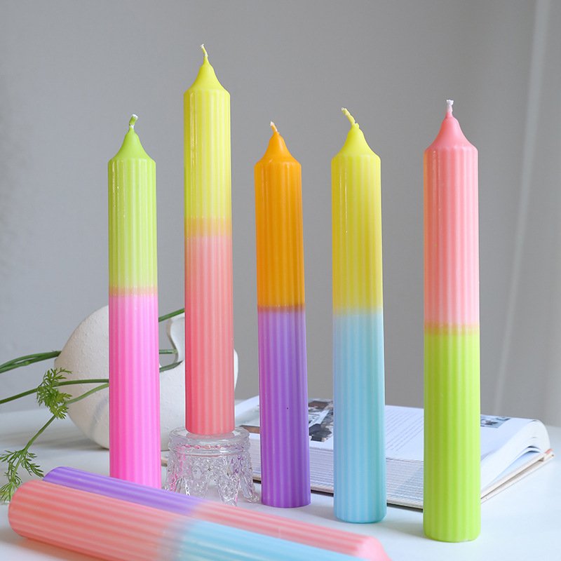 Custom Ribbed Taper Candles