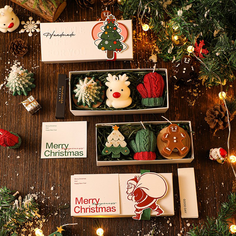Custom Gift Set Christmas Tree Reindeer Scented Candle – Design 3