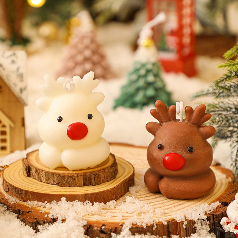 Custom Christmas Snowman Reindeer Scented Candle