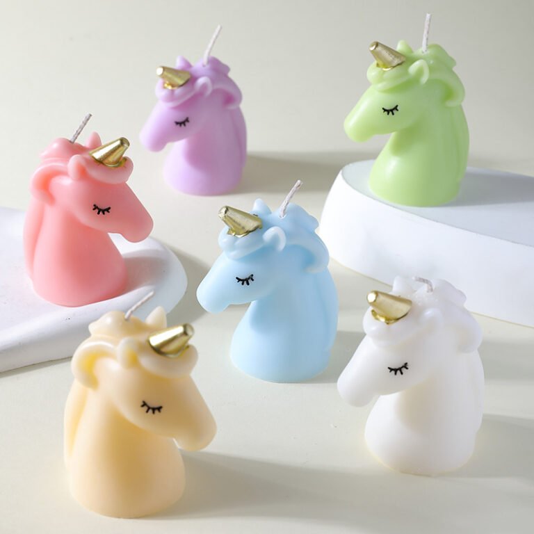 Custom Macaron Color Unicorn Cake Scented Candle