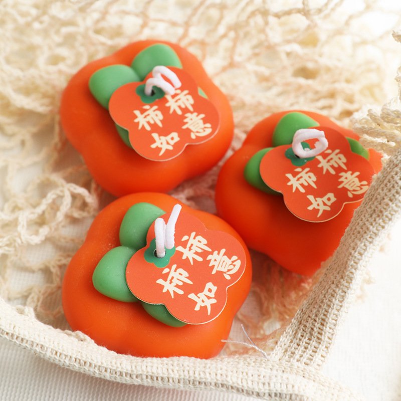 Custom Mini Realistic Persimmon Fruit Scented Candle