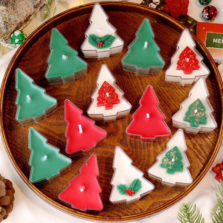 Custom Christmas Tree Mini Tealight Candles