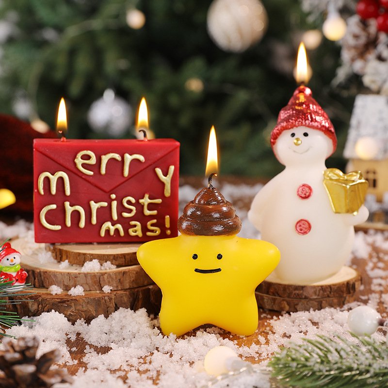 Custom Christmas Gift Set Snowman Bear Scented Candle