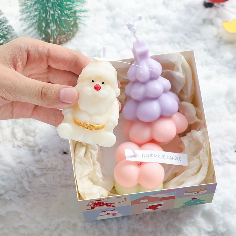 Custom Christmas Macaron Color Gift Set Scented Candle