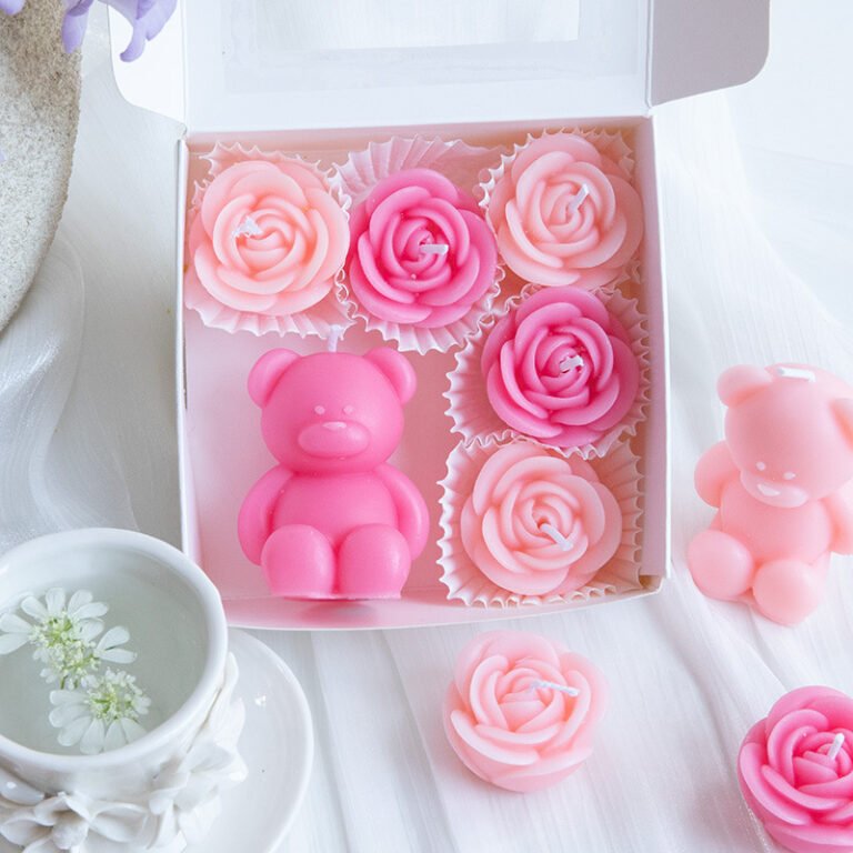 Custom Rose Bear Rose Scented Candle