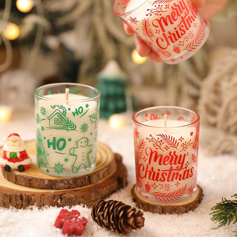 Custom Christmas Glass Jar Scented Candle