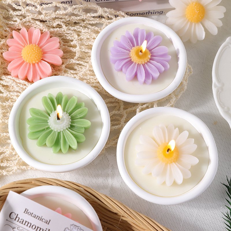 Custom Plaster Chamomile Daisy Floral Floral Scented Candle