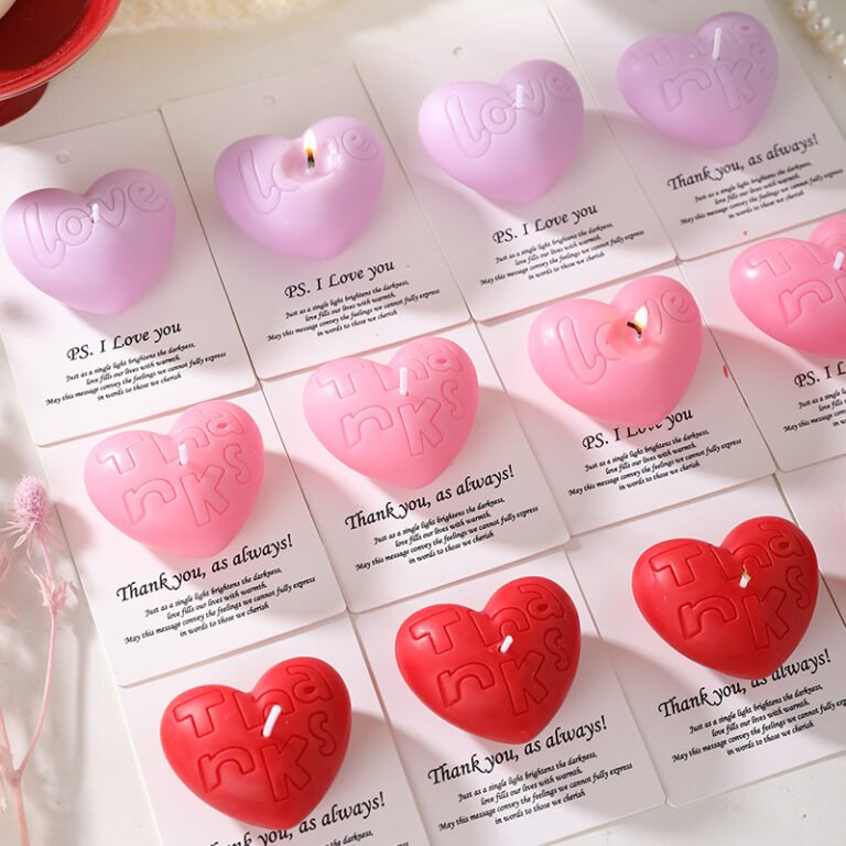 Custom Valentine’s Day Mini Heart Scented Candle – Design 2
