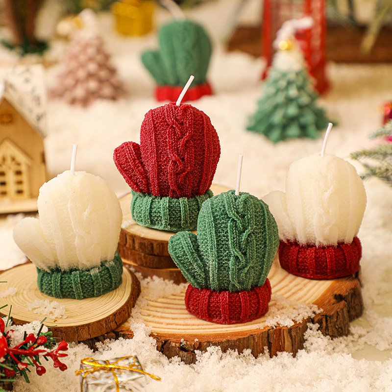 Custom Christmas Knit Mitten Scented Candle