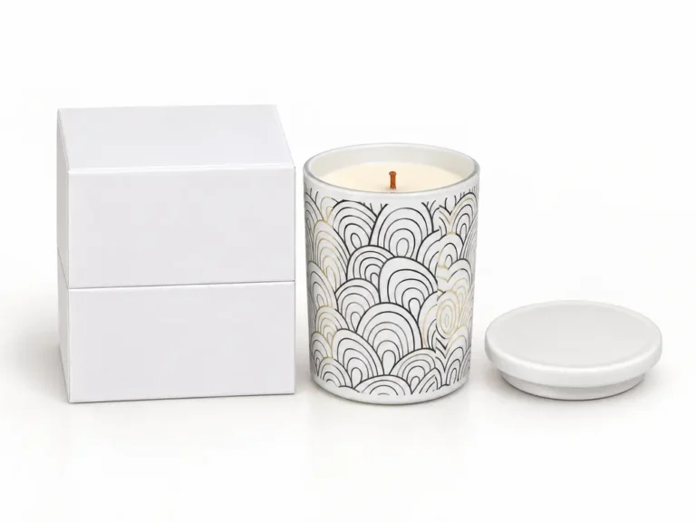 Custom Painted Scented Candle in Glass Jar Luxury Gift Box