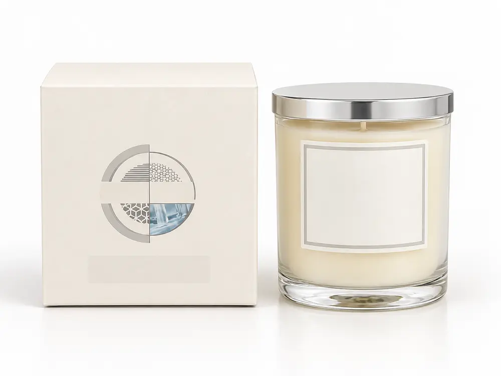 Custom Soy Wax Candle with Folding Box Packaging