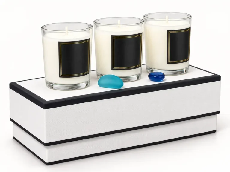 Custom Scented Candles in White Glass Jar with Great Gift Box