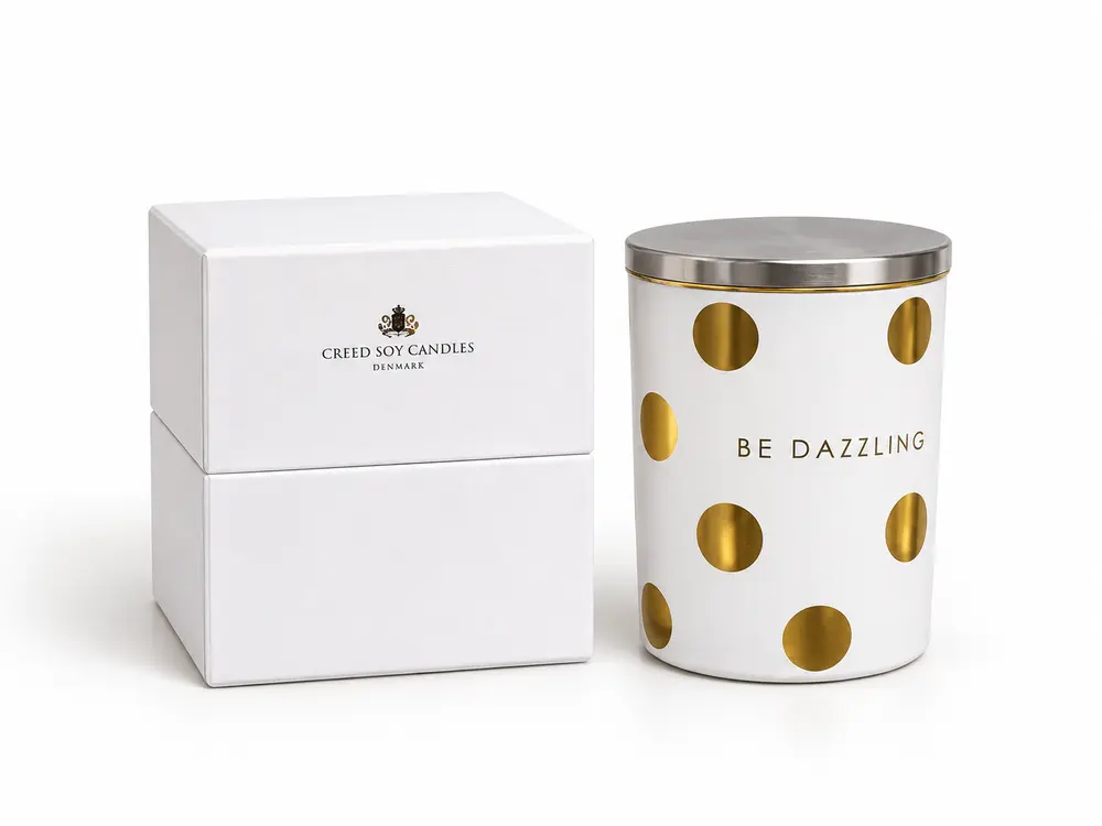 Custom Scented Candle in Glass Jar with Gift Box with Lid