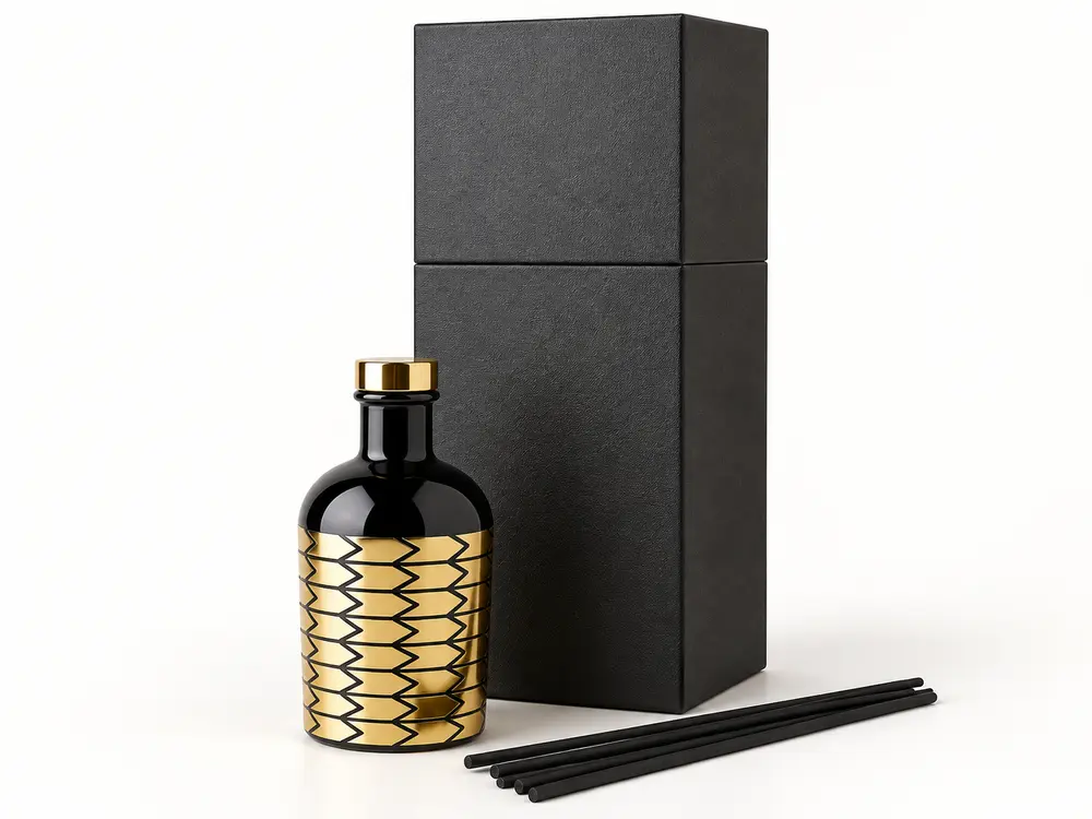 Custom Home Fragrance Reed Diffuser in Glass Holder, with Nice Gift Box