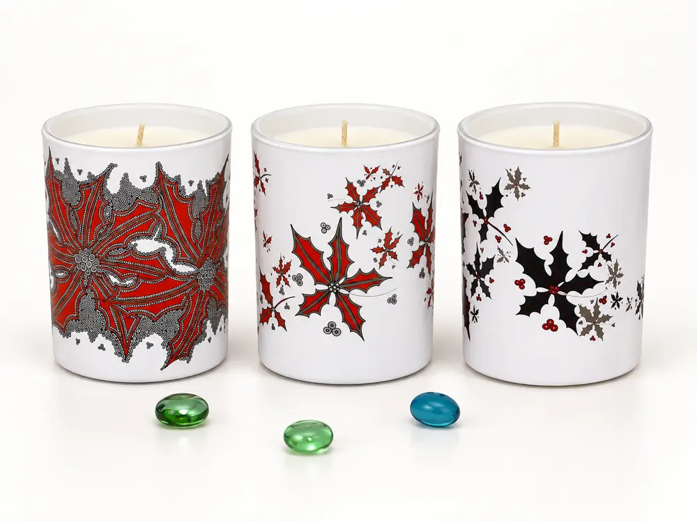 Custom Decorative Scented Candle in Glass Jar with Nice Box
