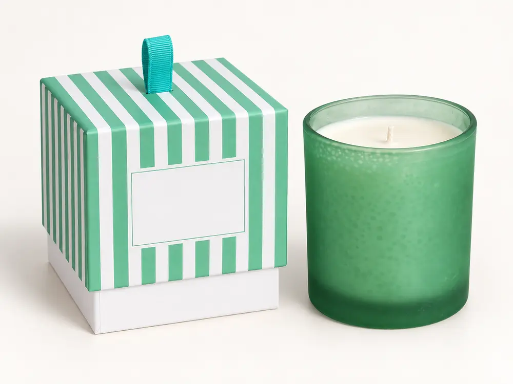 Custom Scented Soy Wax Candle in Glass Holder