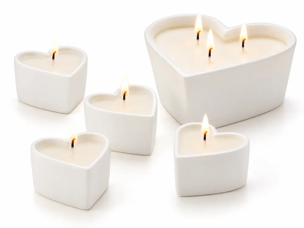Custom Natural Soy Wax Candle with Heart Shape