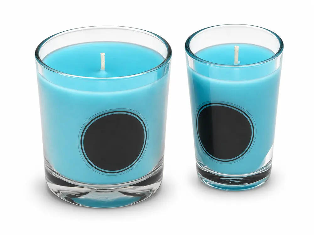 Custom 100% Natural Soy Wax Blue Scented Glass Candle, Various Sizes Are Available