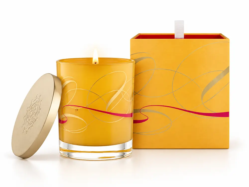 Custom Candle in Glass with Aluminum Lid, Made of 100% Natural Soy Wax