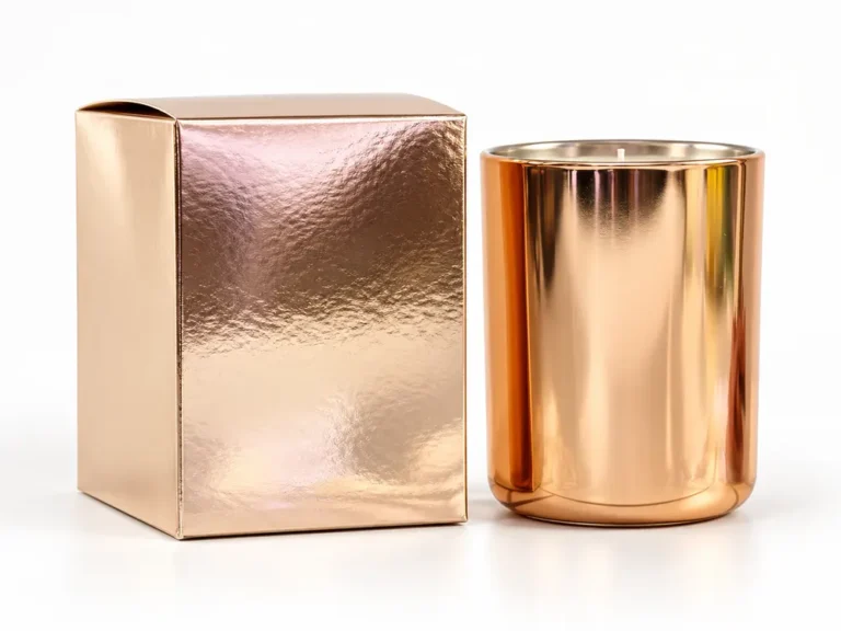 Custom Luxury Rose Gold Candle with Folding Box